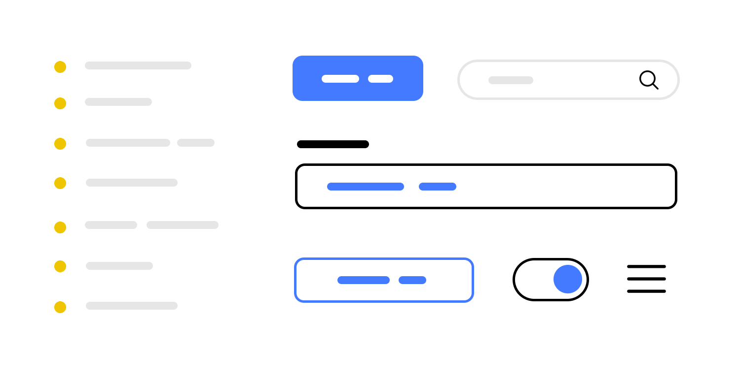 using a component list when creating website wireframes