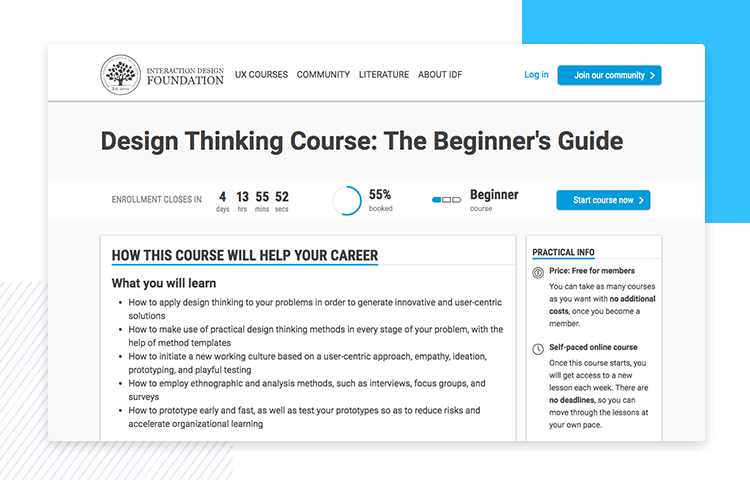 IDF´s design thinking course details