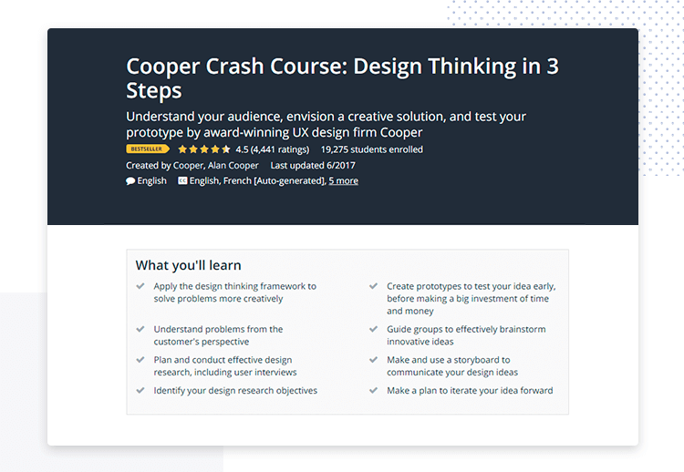 cooper design thinking crash course online