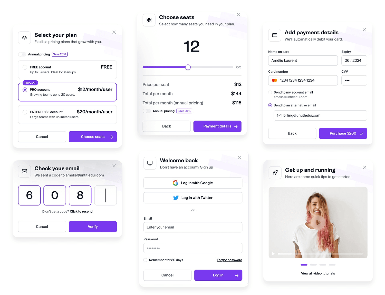 form ui examples purchases