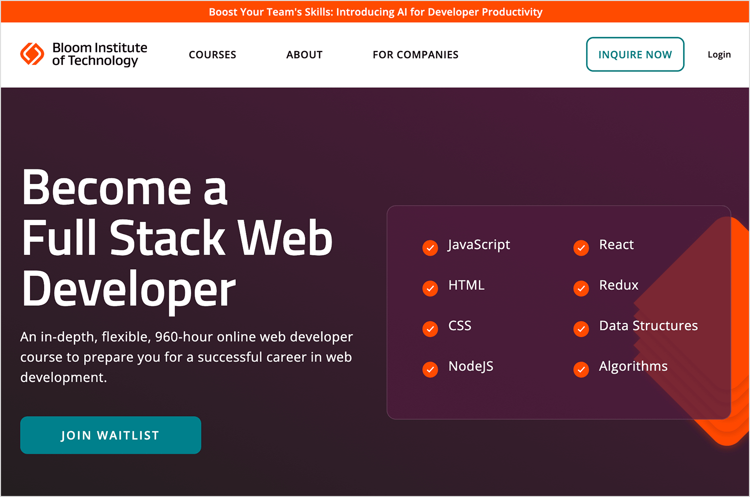 full stack web development courses bloomtech