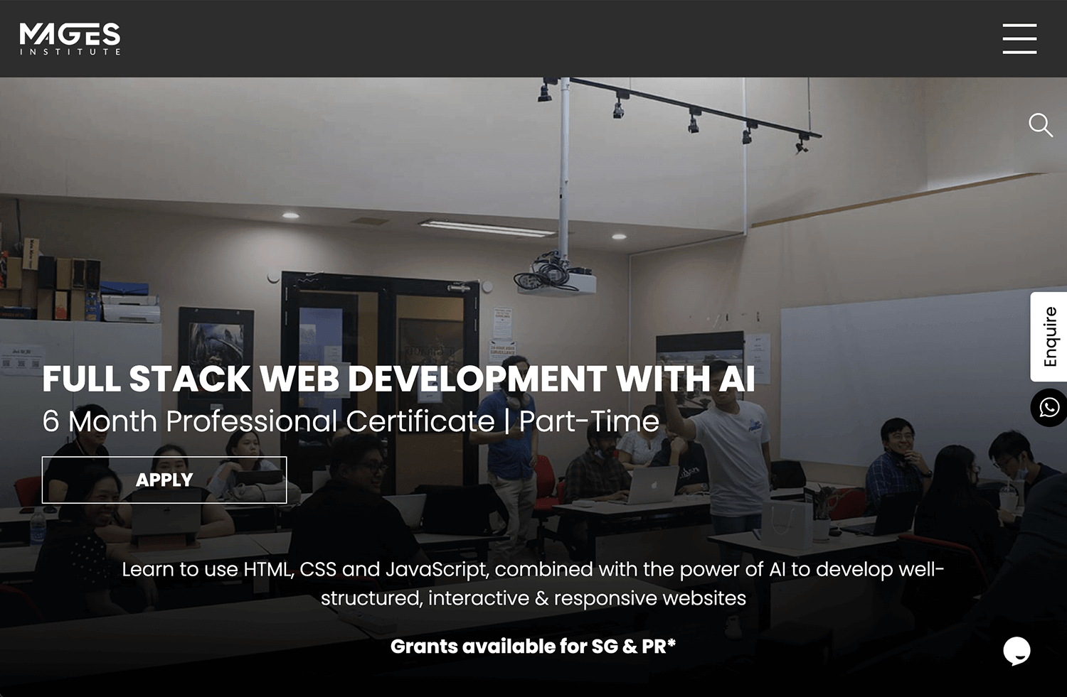 full stack web development courses mages