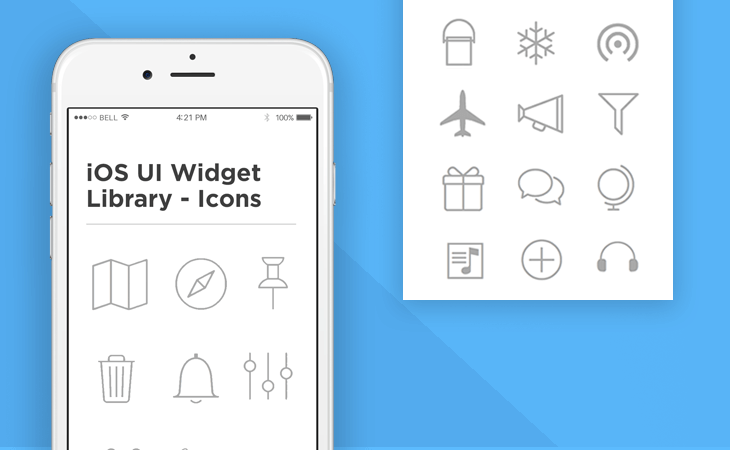 Justinmind iOS icons UI kit