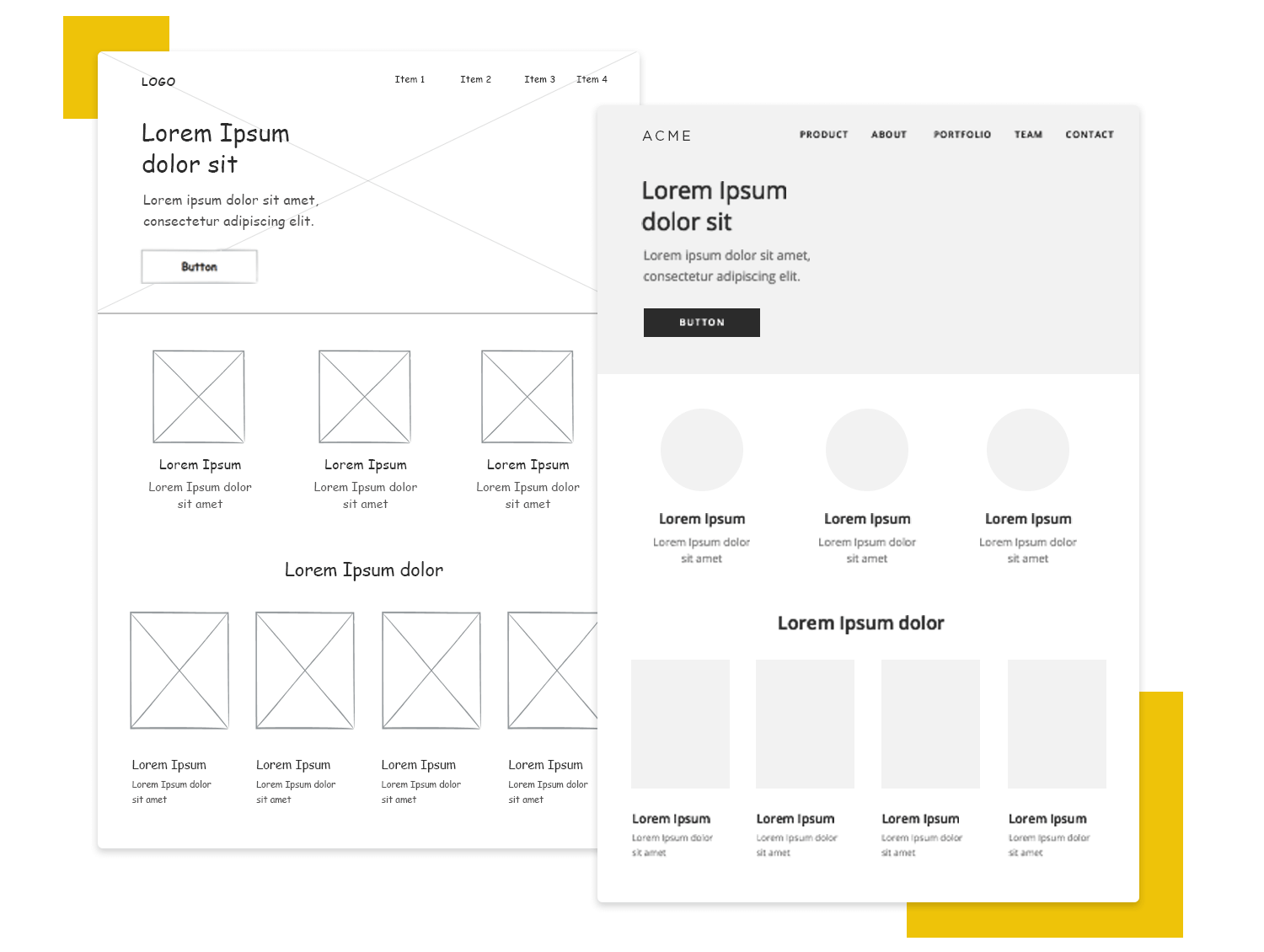 Example of low fidelity wireframe for mobile