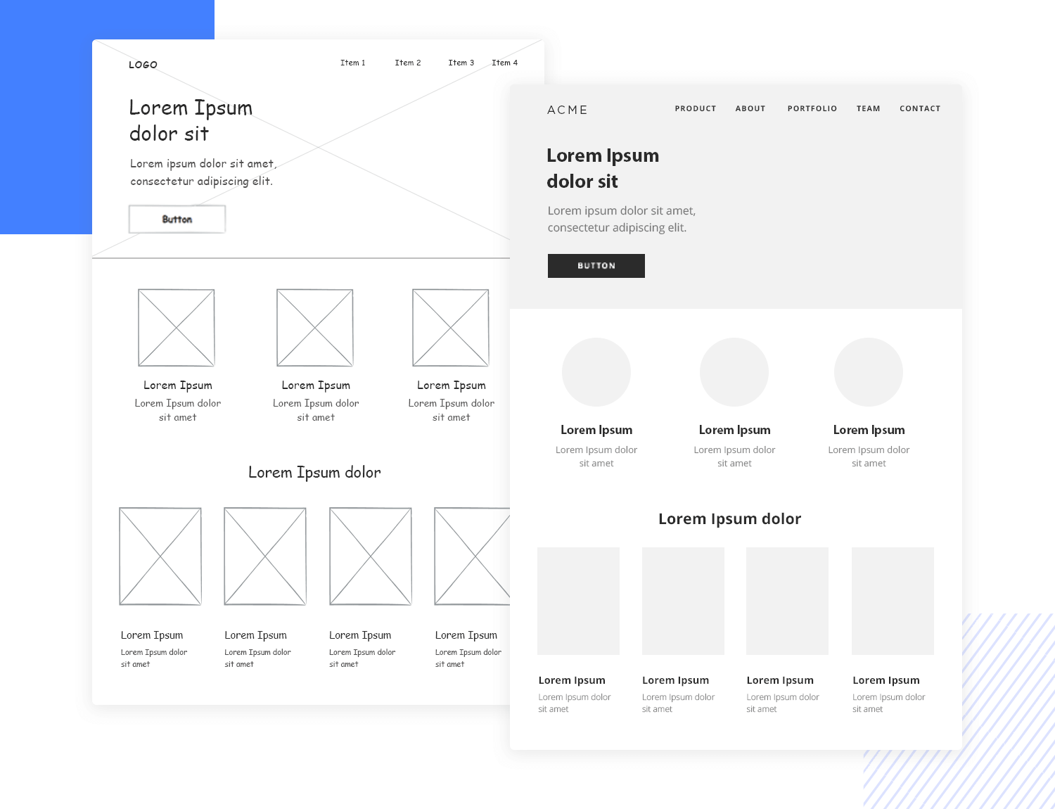 low fidelity wireframes sketching UI kit