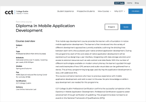 mobile app development courses paid cct