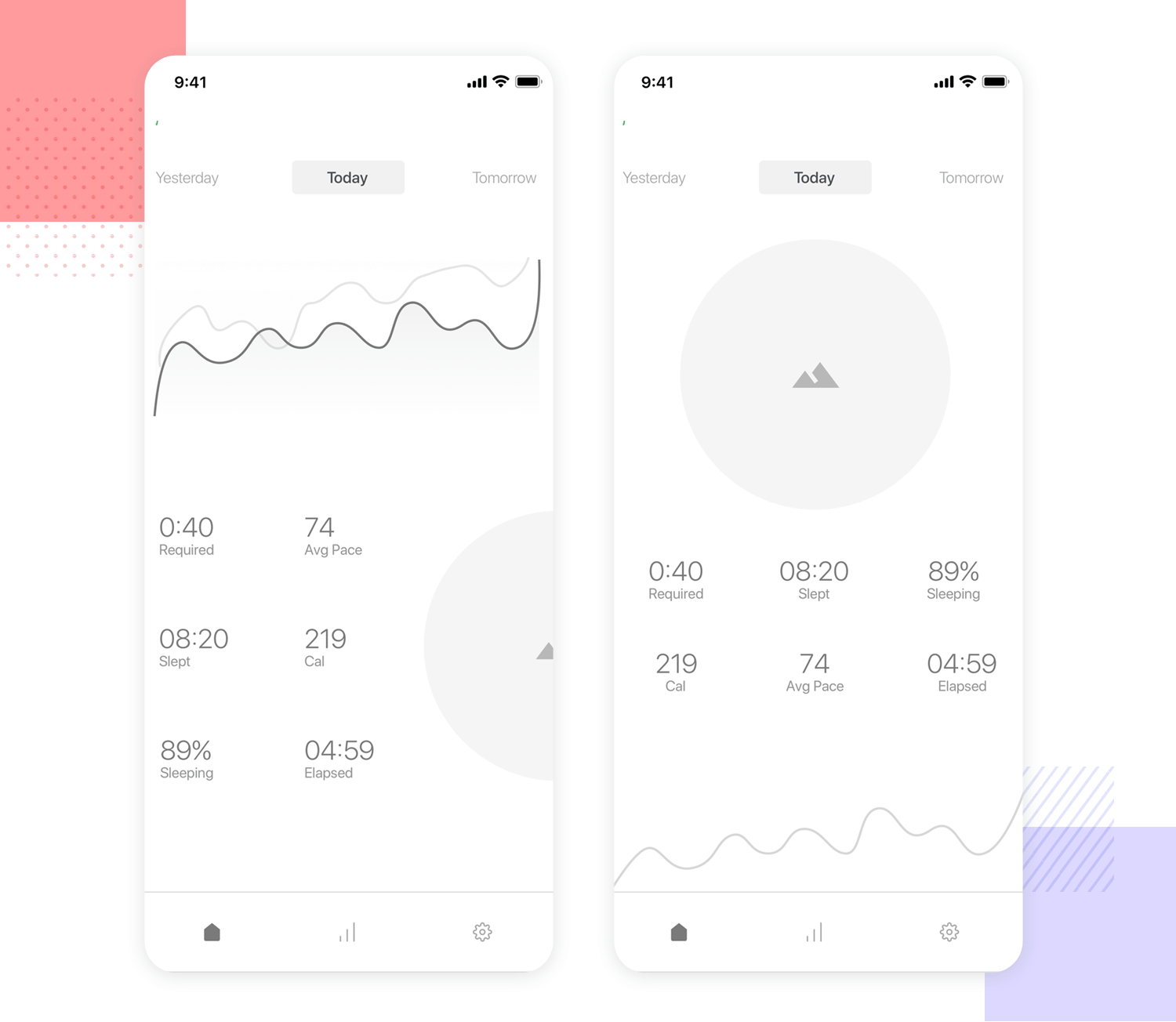 mobile app wireframe for banking and personal finance tools