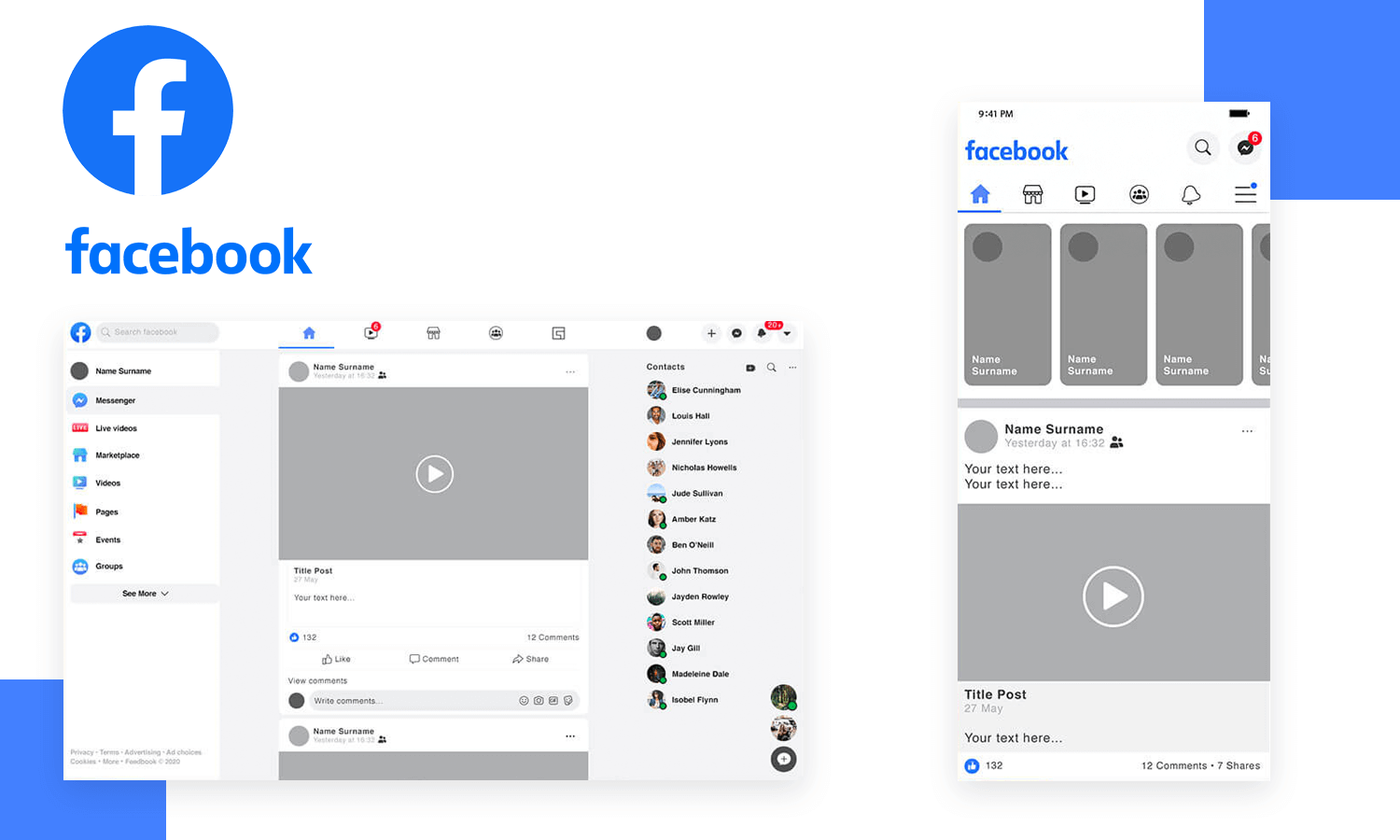 mockup example from facebook design style