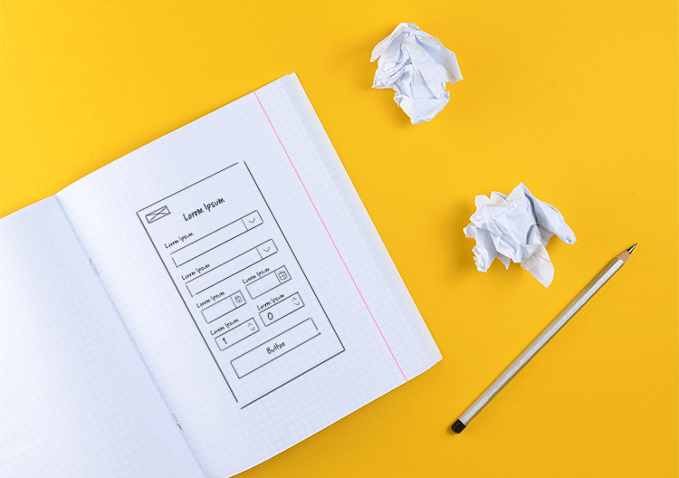 paper wireframes as first step in design process