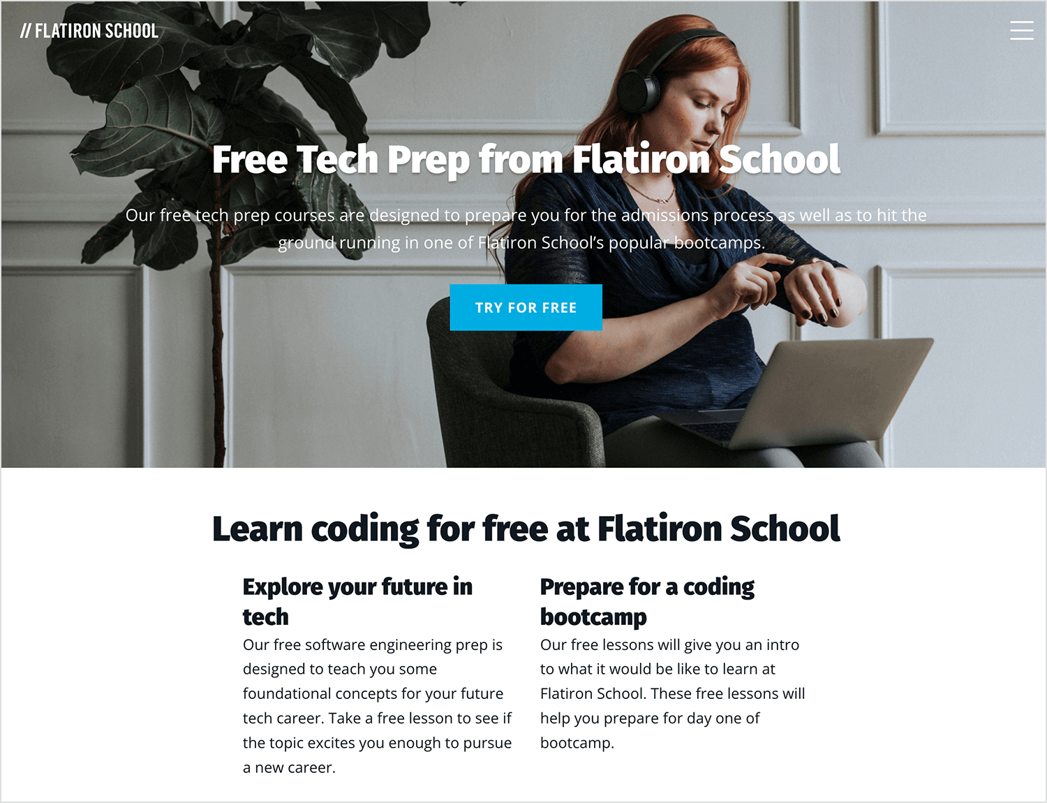 In-class web development course - Flatiron (US)