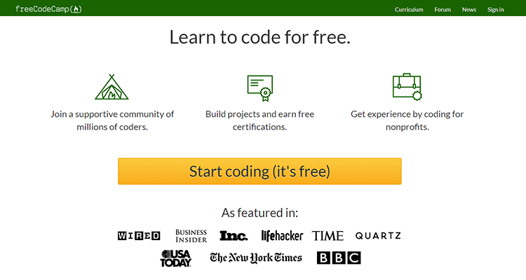 Online web development courses - Free Code Camp