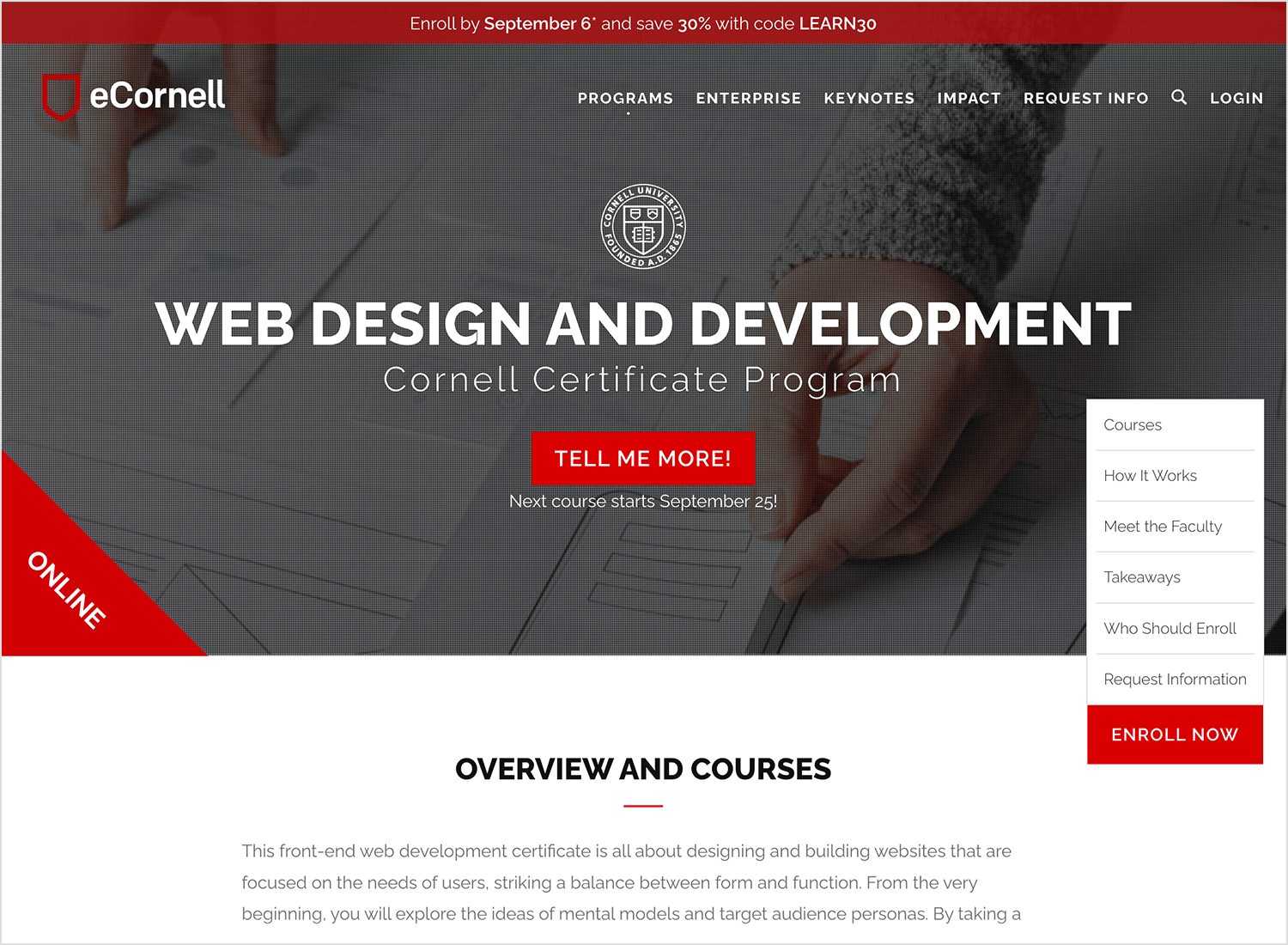 web development courses online ecornell