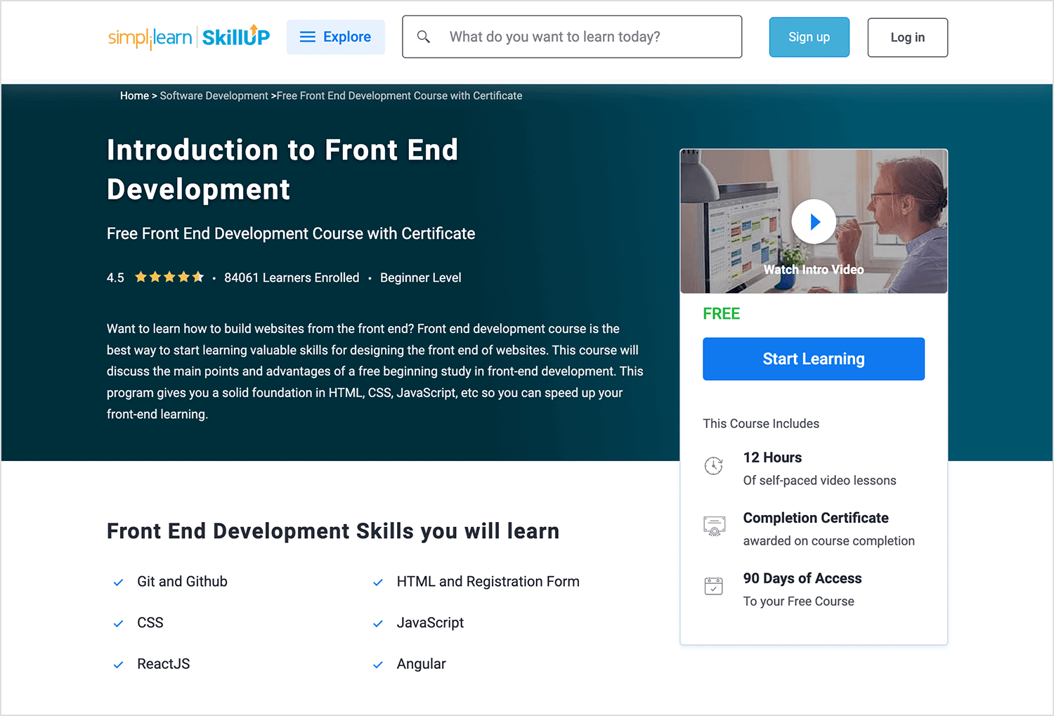 web development courses online simplilearn