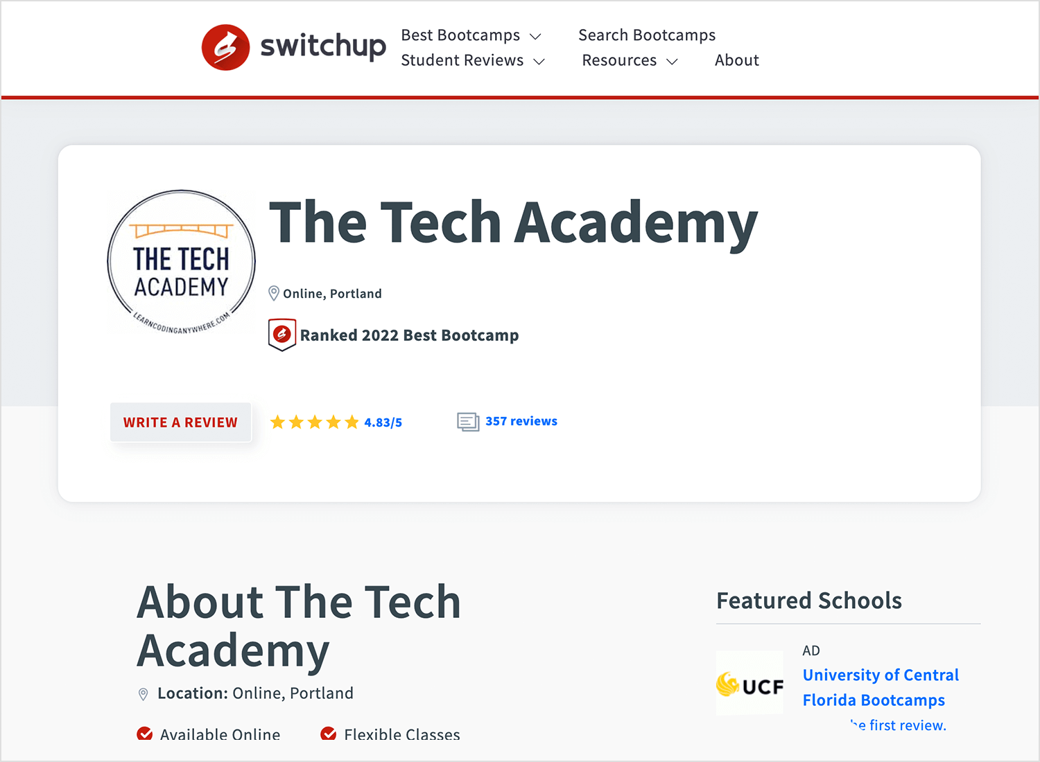 In-class web development course - Tech Academy (US)