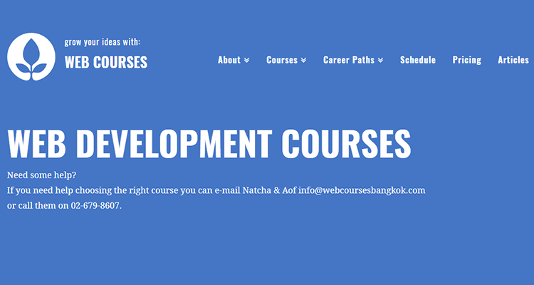 In-class web development course - Web Courses (Asia)