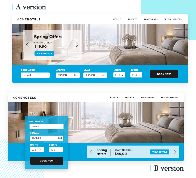 A/B testing for form design conversion