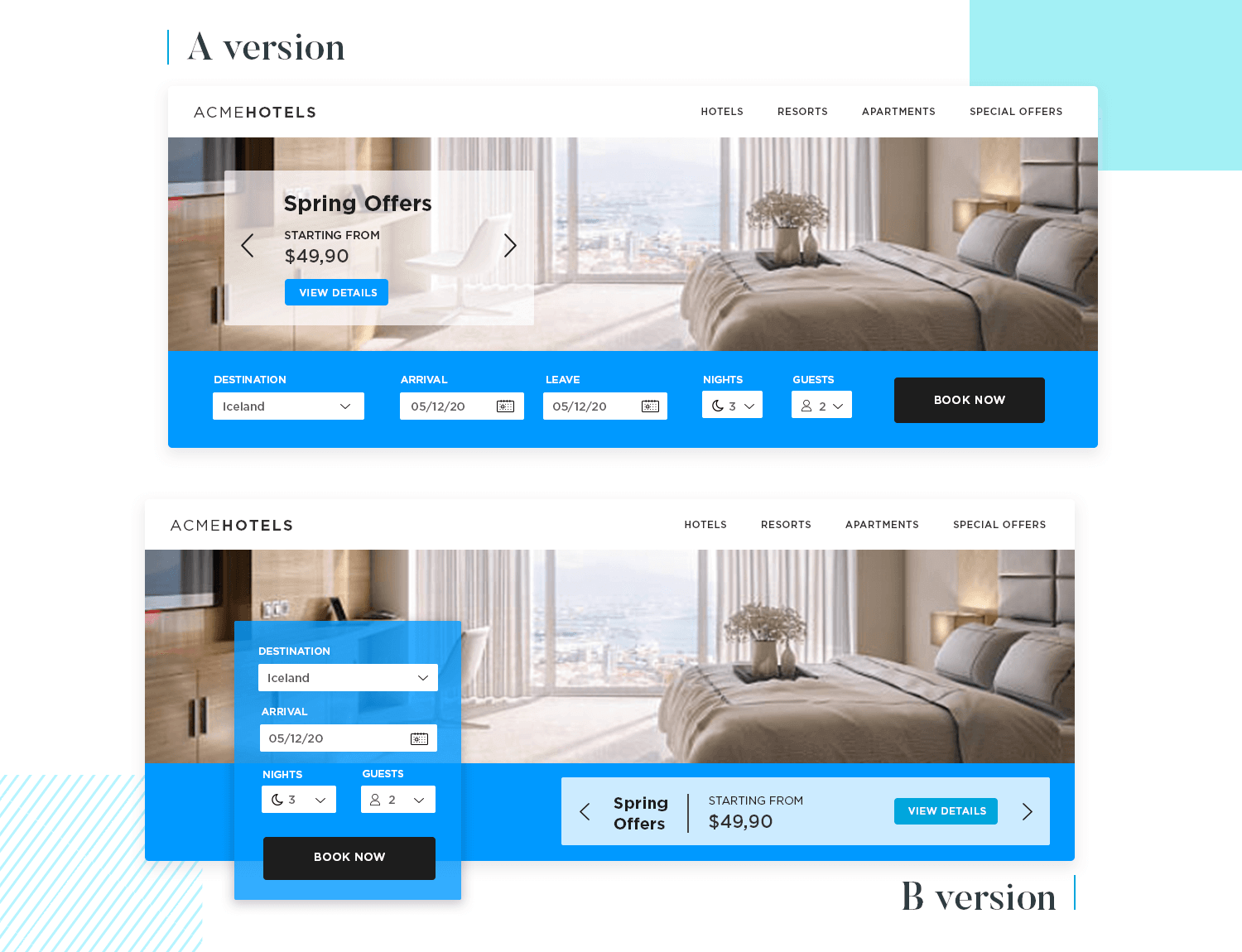 A/B testing for form design conversion