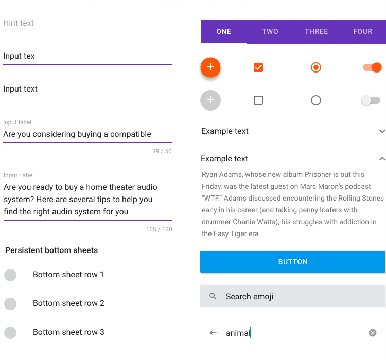 android nougat ui components for form design