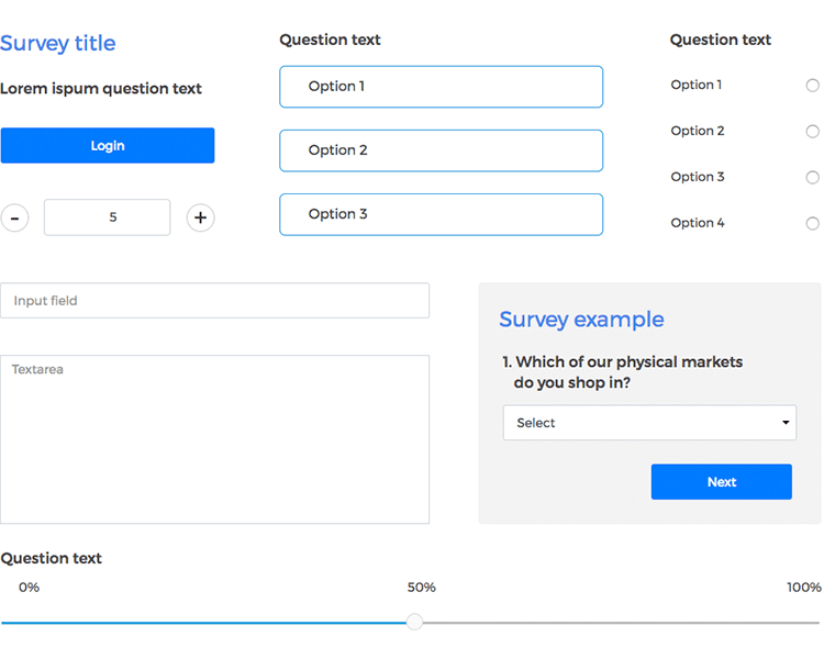 ui components of forms and surveys kit