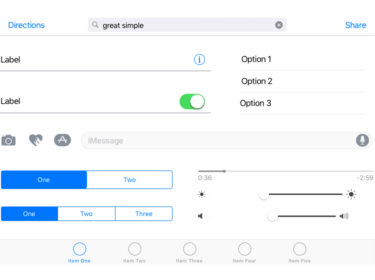 ui components of ios kit for form design