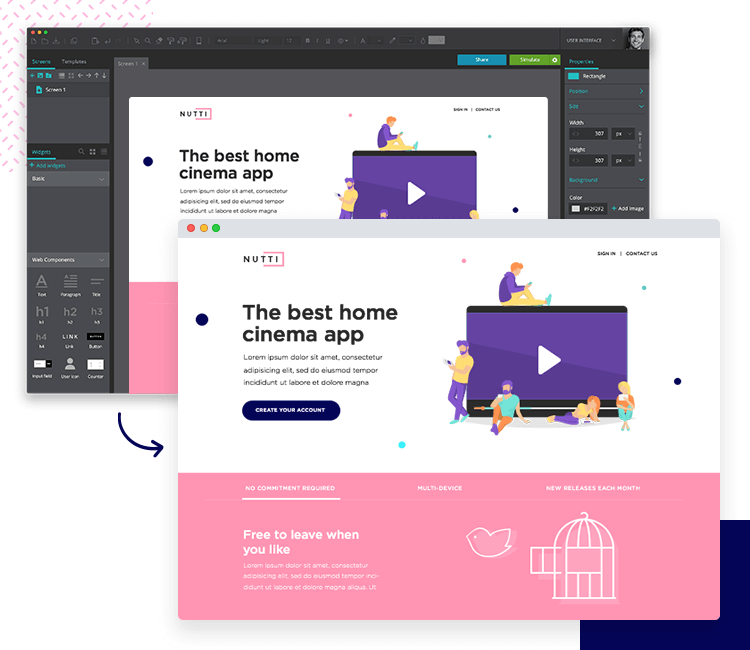 Justinmind mockup tool - simulate your mockups on your desktop