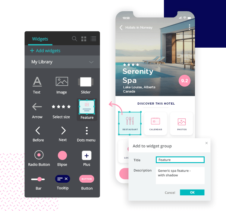 Justinmind mockup tool - create and maintain your own design system