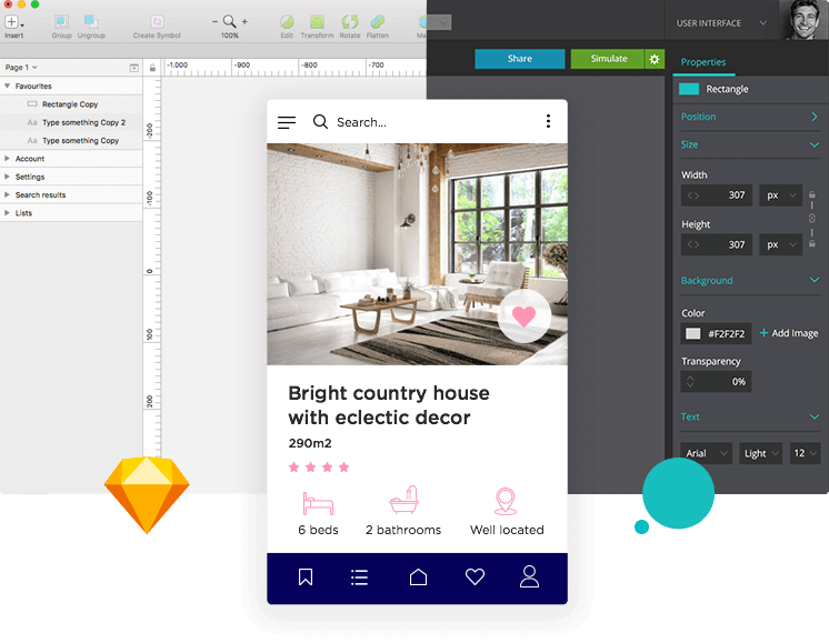 Create pixel-perfect mockups with the Justinmind-Sketch integration