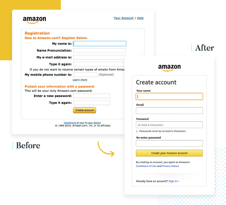 example of perception of complexity in form design - from amazon