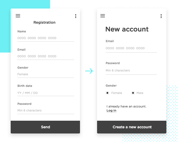 example of form design for prototyping