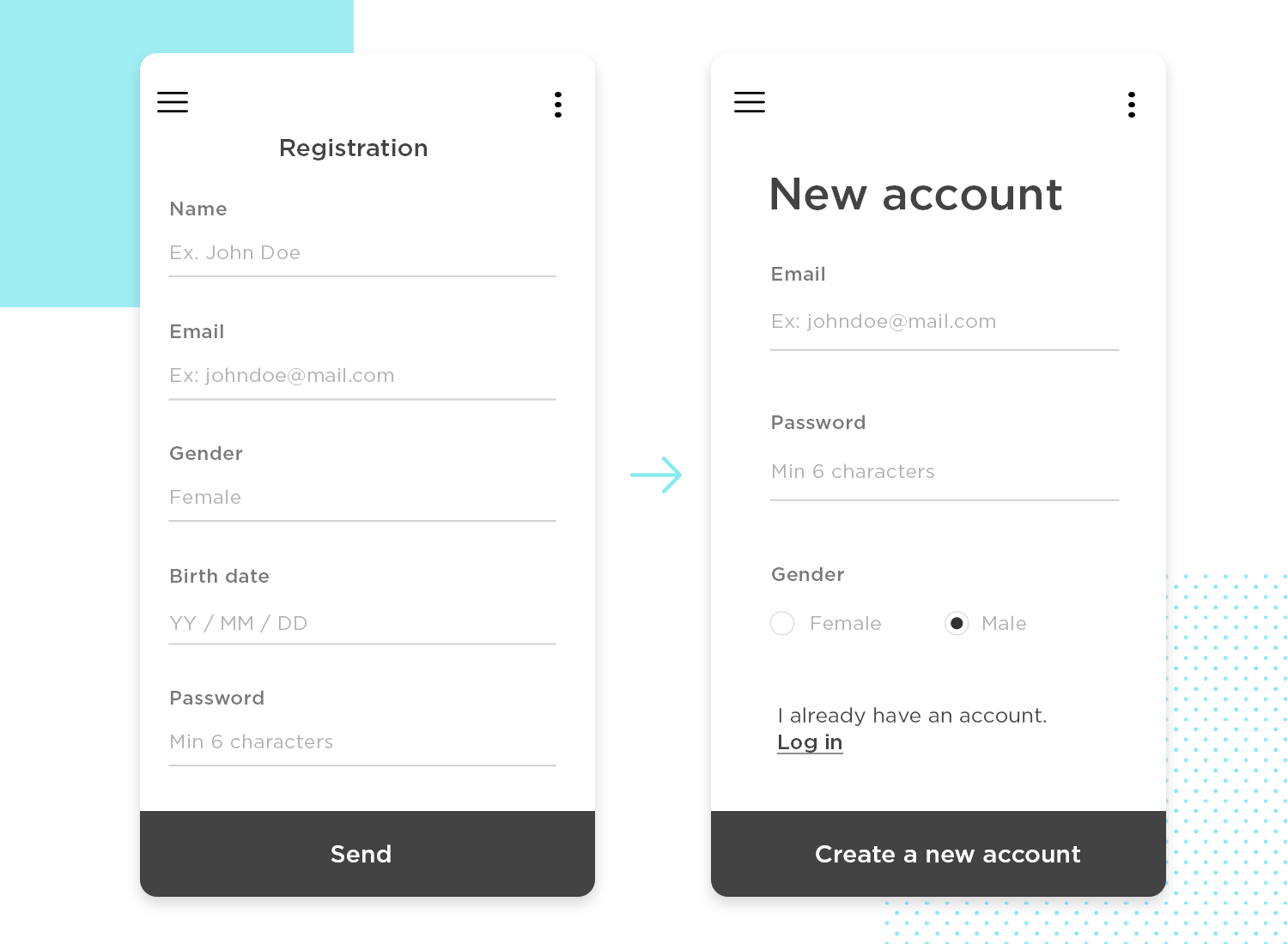 example of form design for prototyping