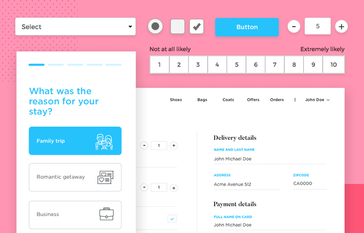 Justinmind Forms and Surveys UI kit - great for creating mobile and web forms