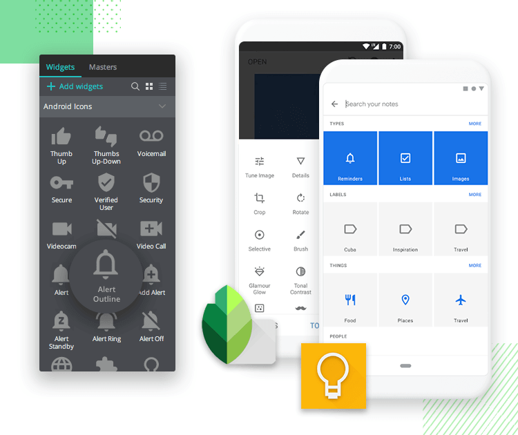 Android Icons UI kit - intuitive Android design - Justinmind