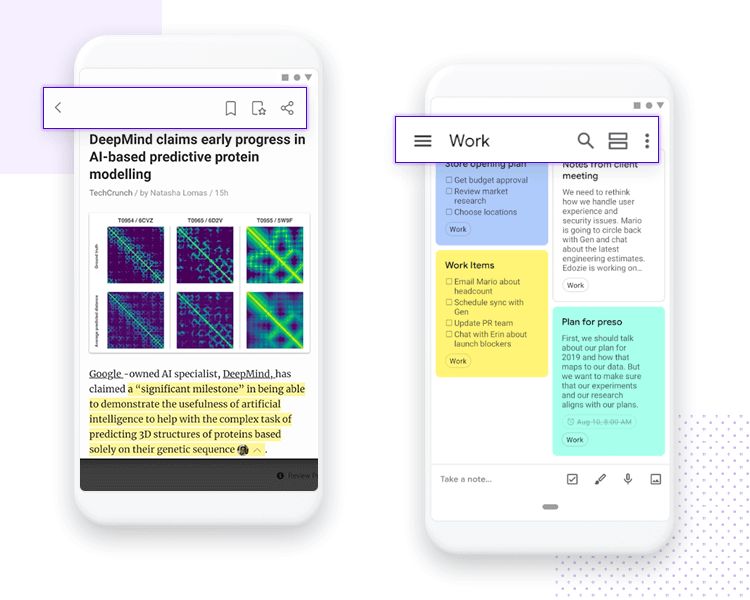 showing android wireframe with material design search bar