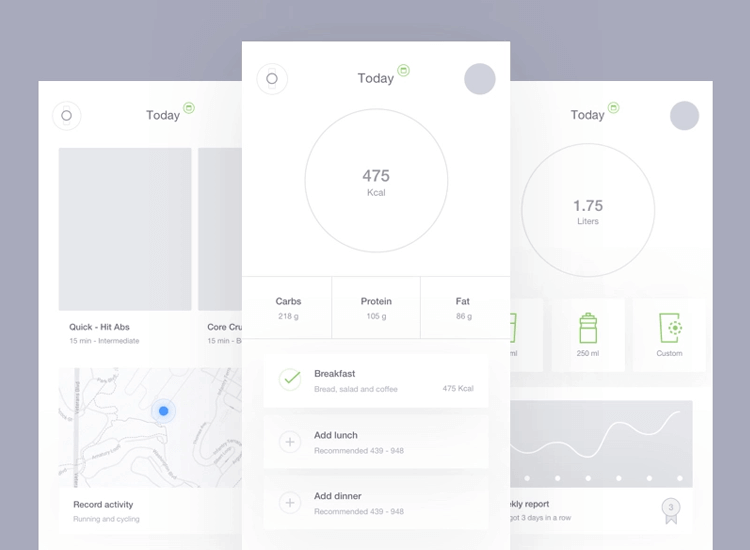 app wireframe template by son min