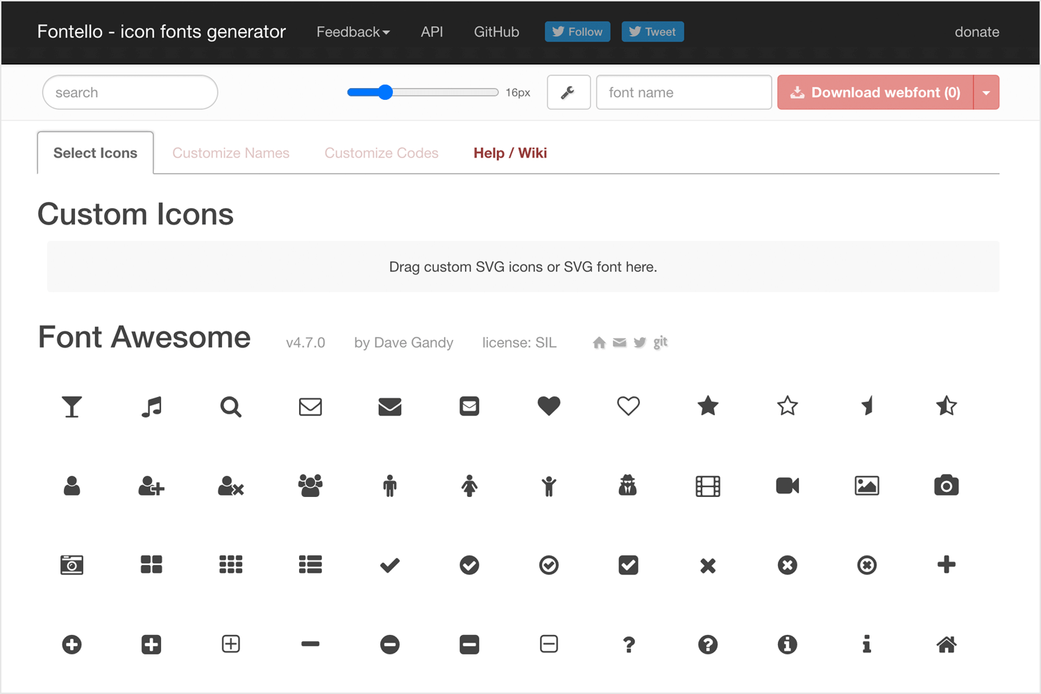 Free website icons to download - Fontello