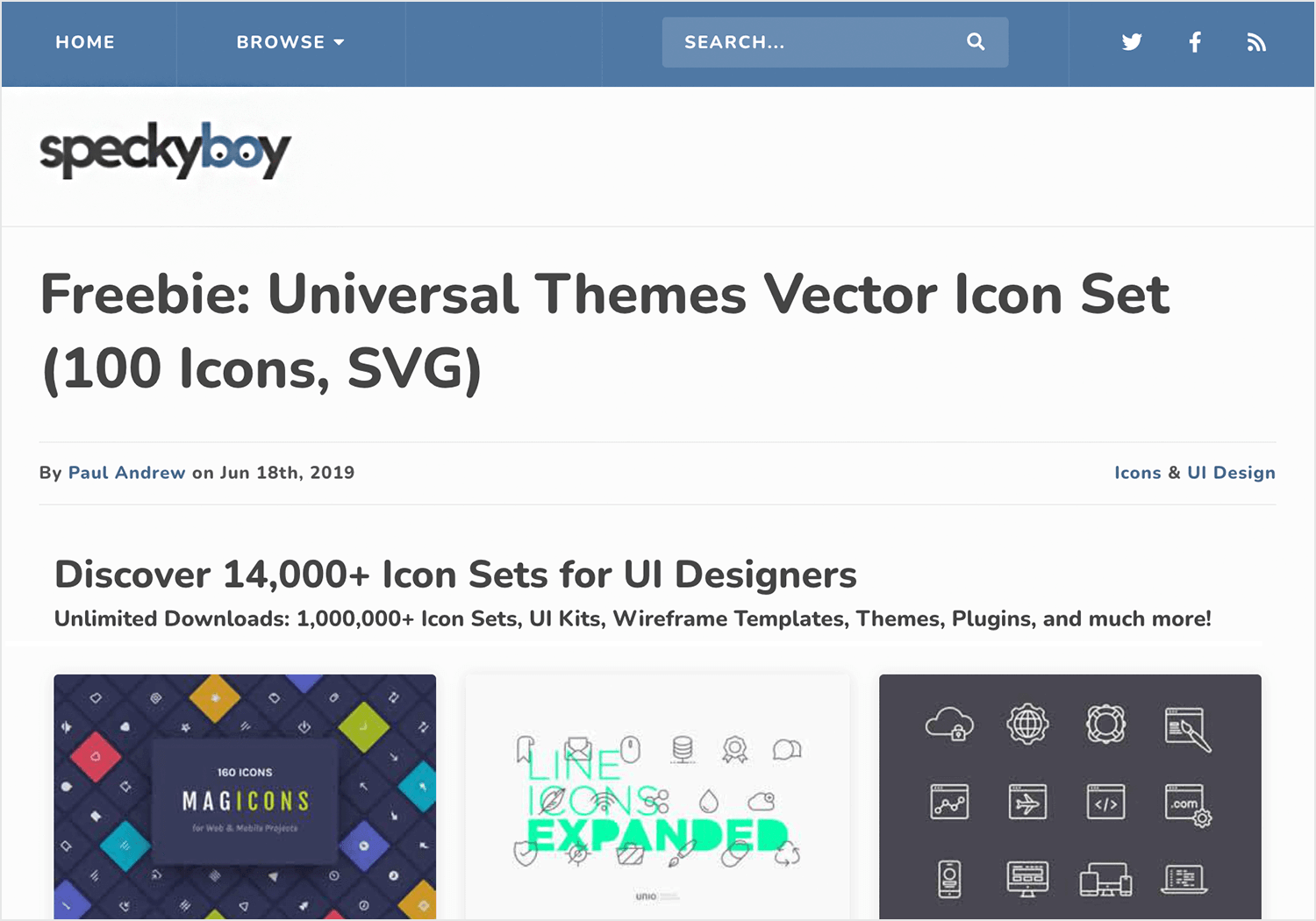 Free website icons to download - Speckyboy