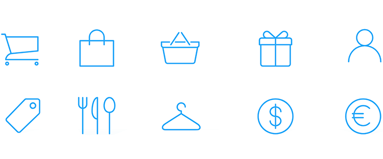 iOS Icons UI kit - icons for eCommerce