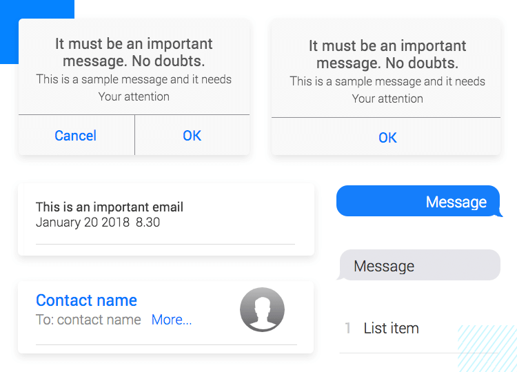 Justinmind's iOS UI kit - content blocks like this one just require content and links