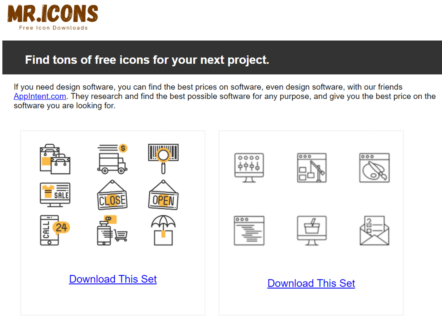 mr icons as place for free website assets