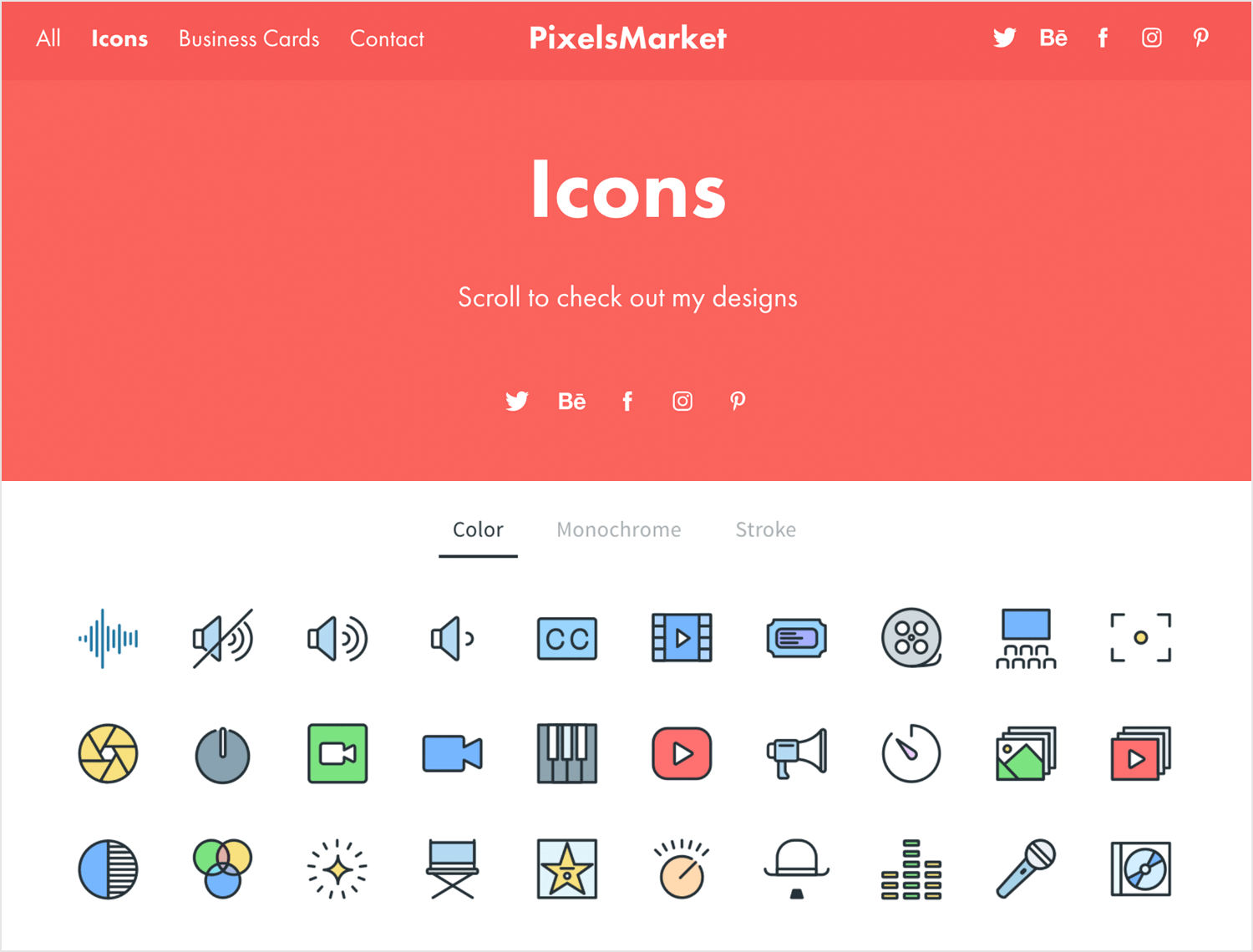 pixels market as place for free icons