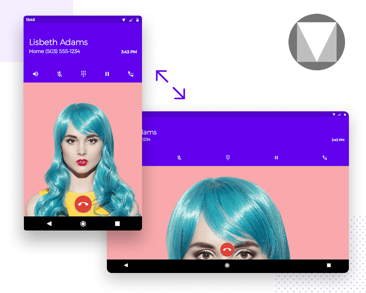 showing example of responsive android wireframe