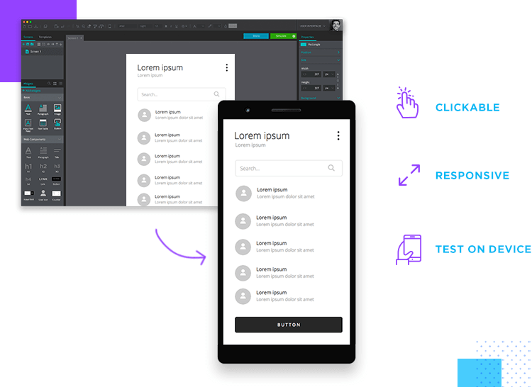 responsive app wireframe design