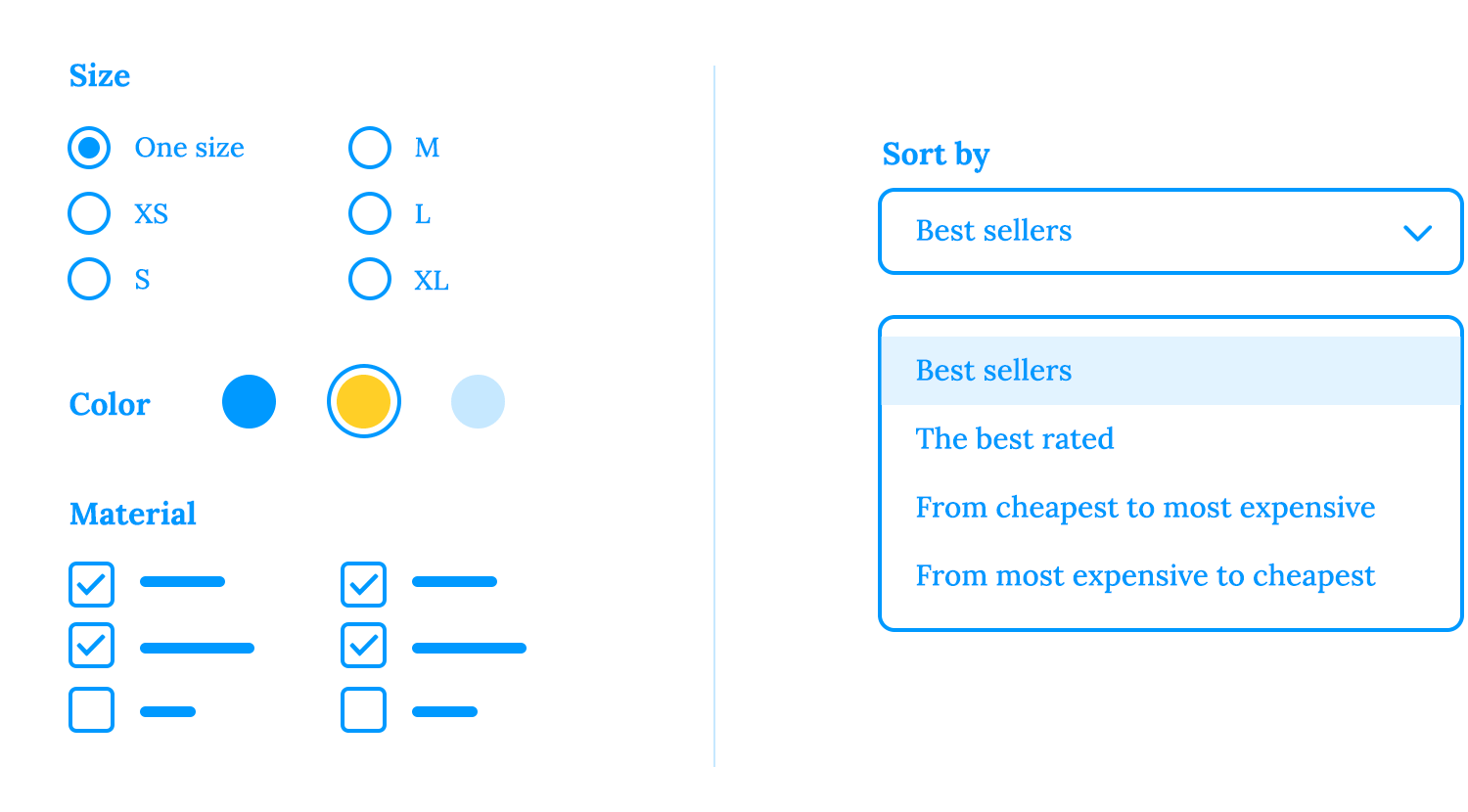 ecommerce website design filters