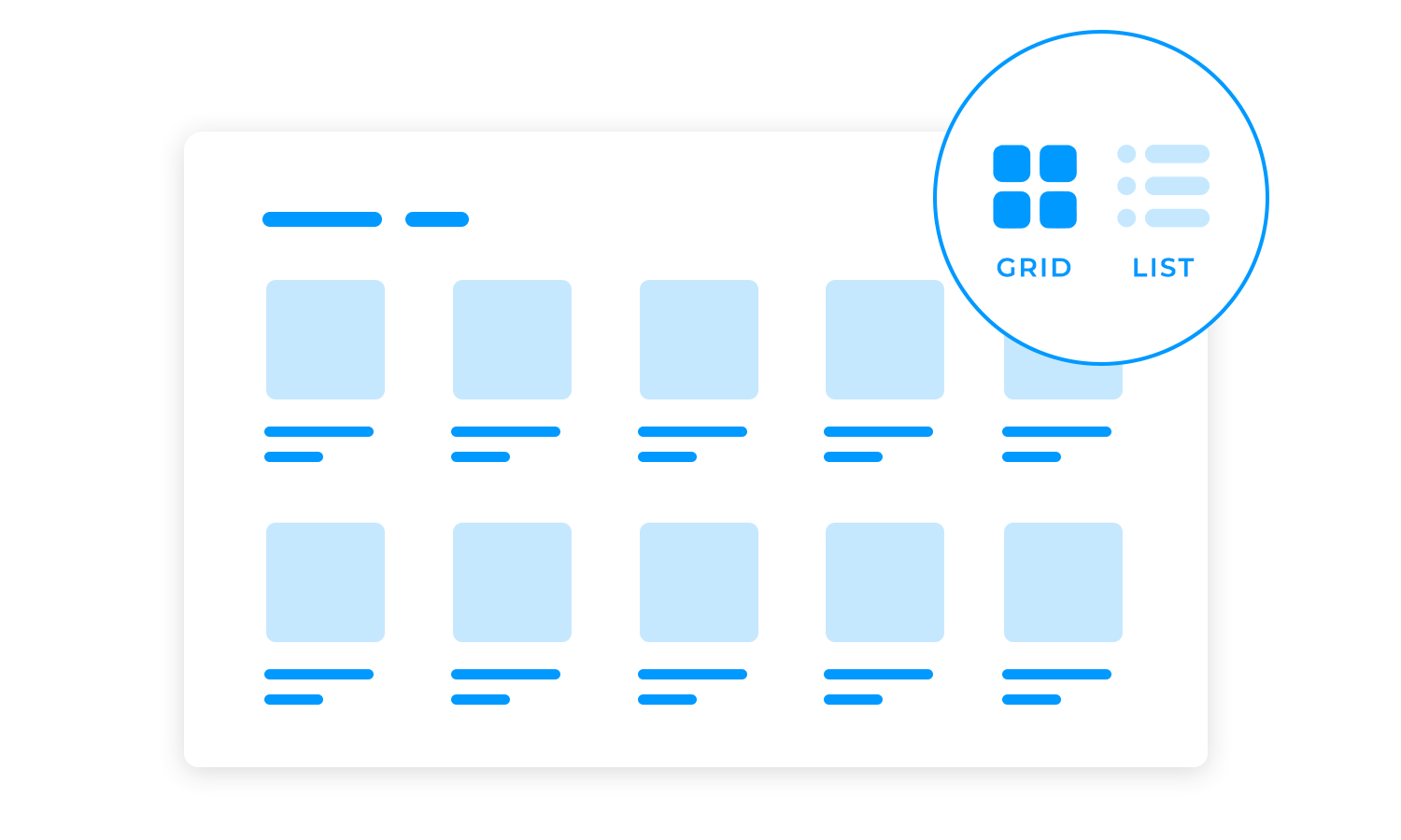 ecommerce website design grid list