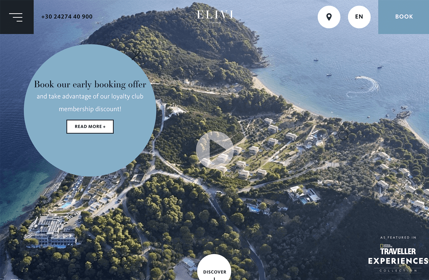 Luxury beachfront hotel website design with stunning aerial photography.