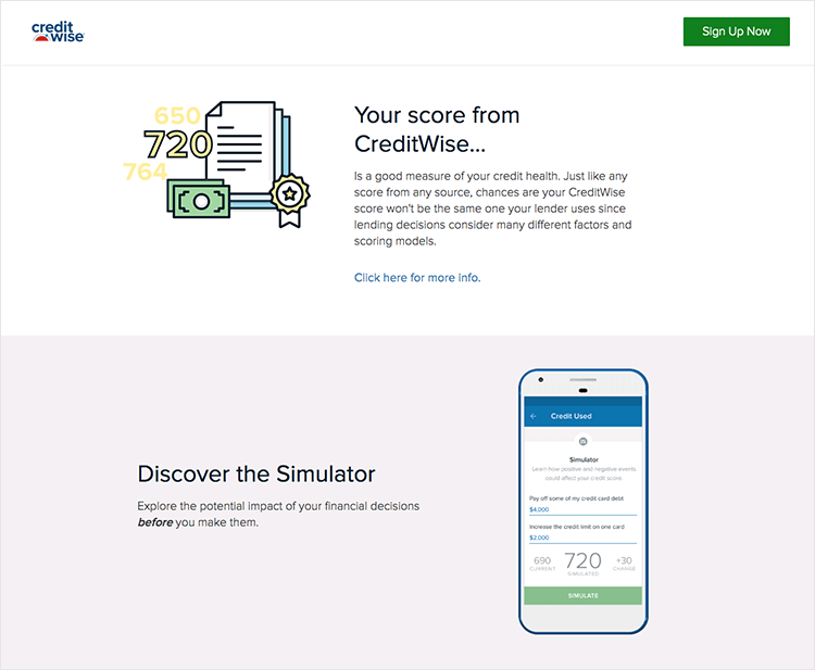 Banking app design patterns and examples - CreditWise sends useful notifications about credit score updates