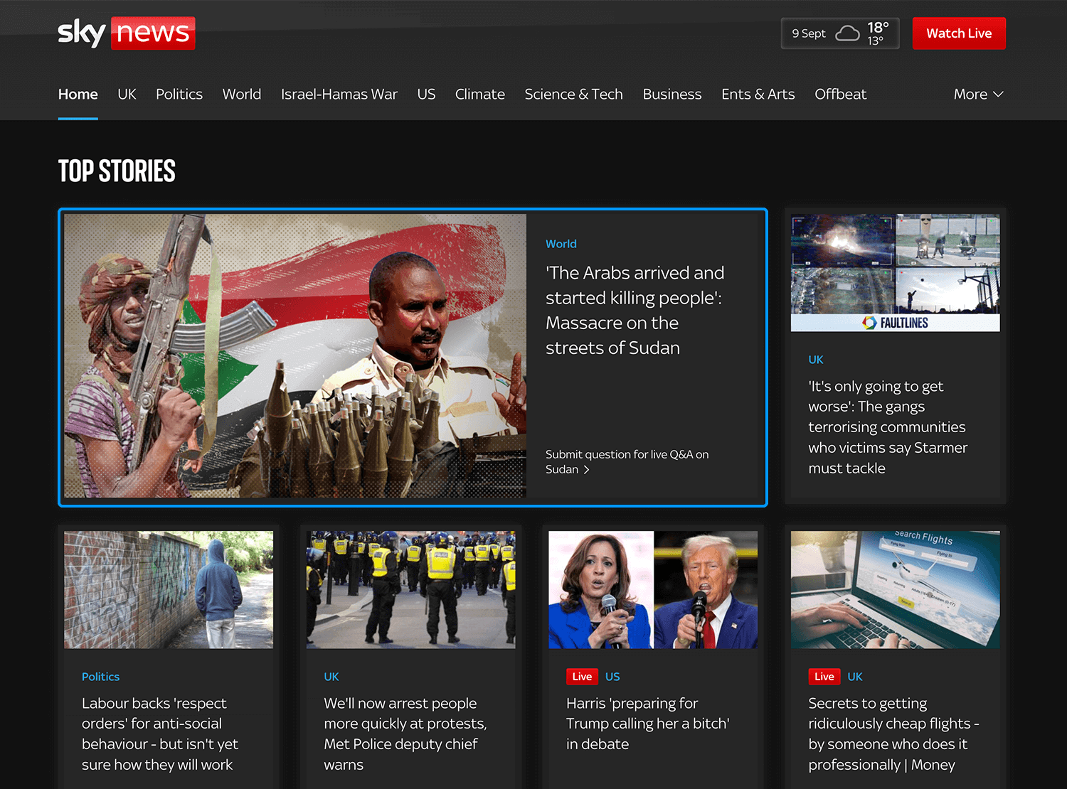 card-ui-design - Sky News: website