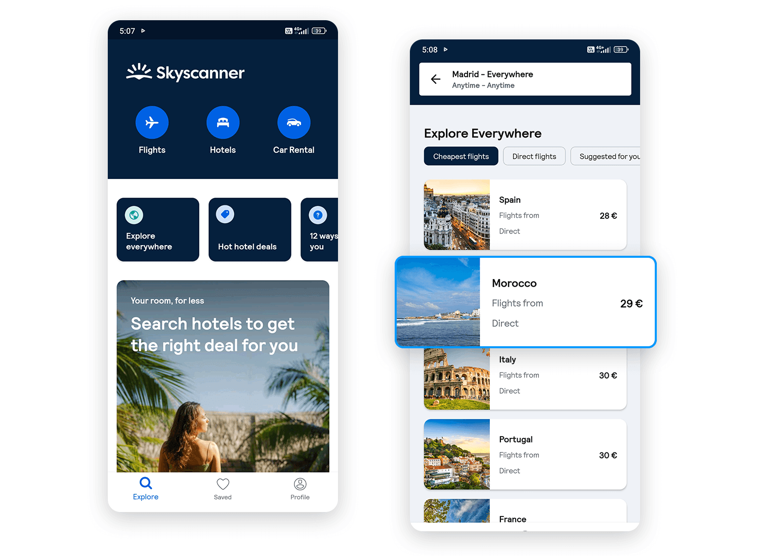 card-ui-design - Skyscanner: mobile