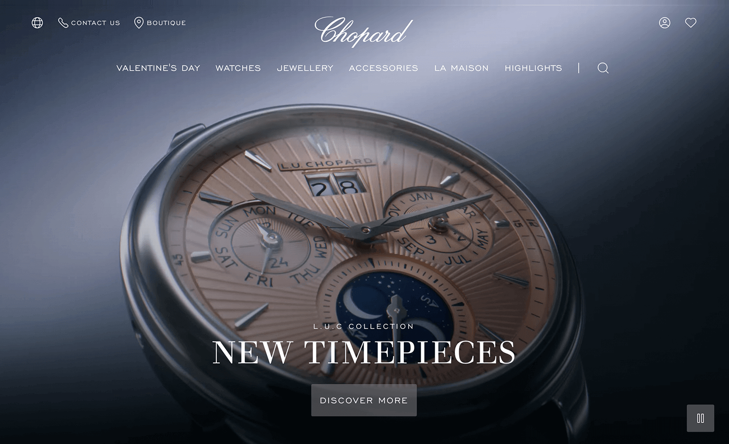 Chopard luxury website design with high-end photography and elegant typography