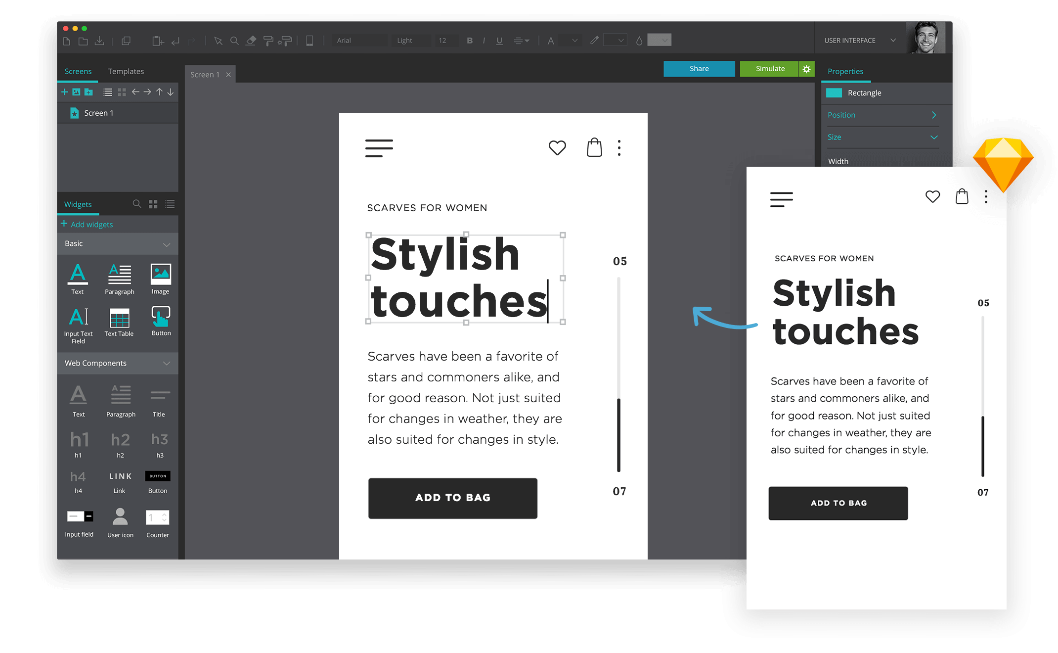 Transform your Sketch design into an interactive prototype